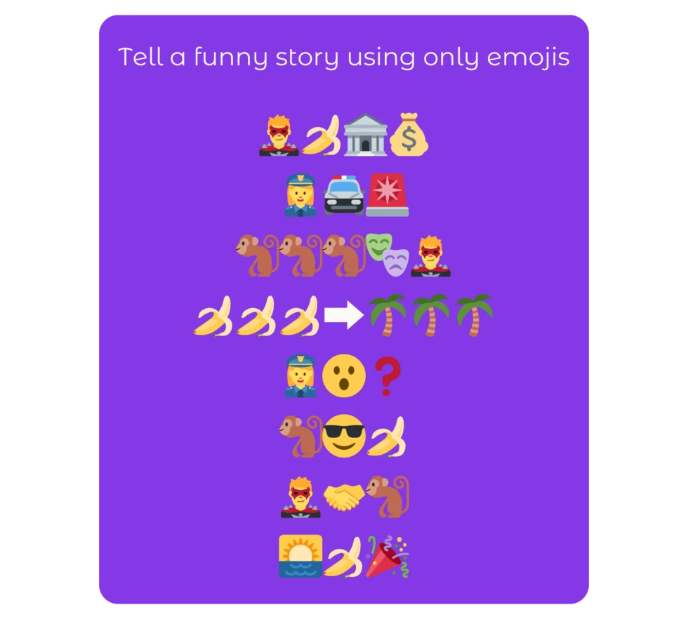 Emoji Story Telling 5 minute team building activity