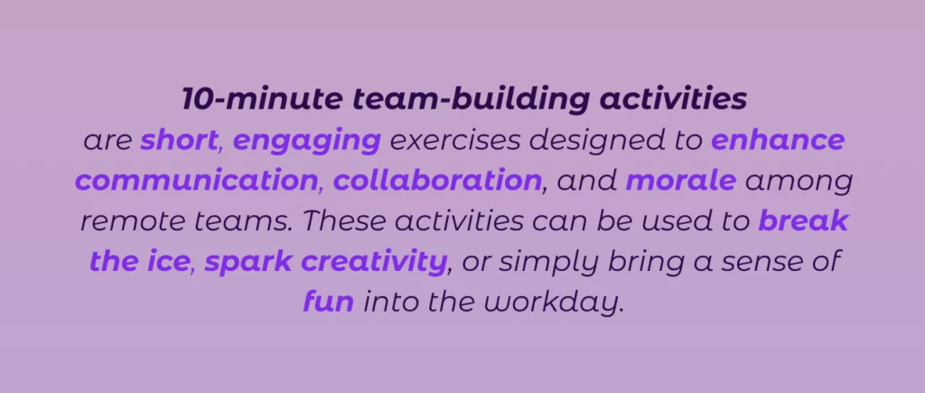 10-Minute Virtual Team Building Activities