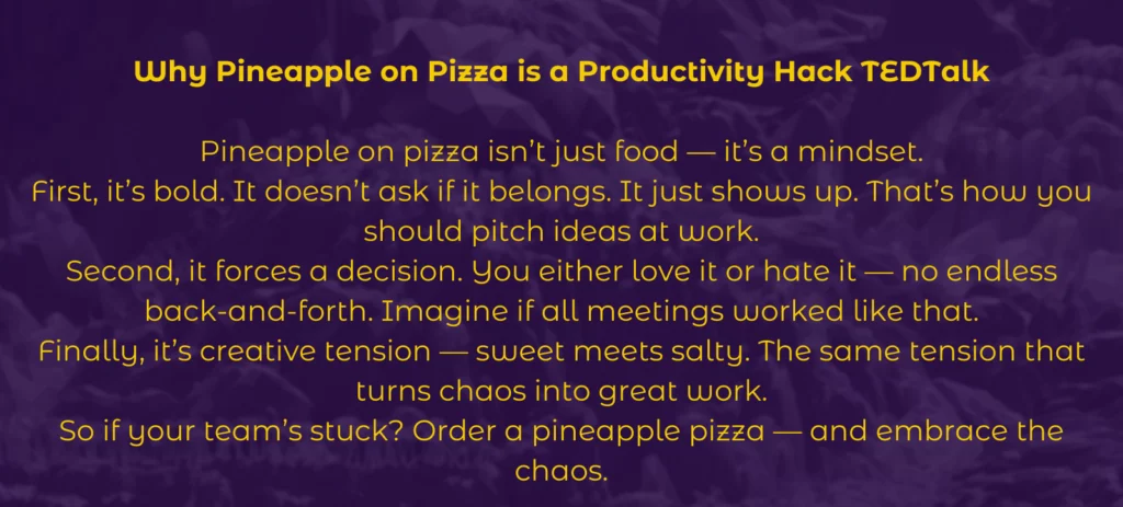 Team building activities for virtual meetings idea for ridiculous ted talk